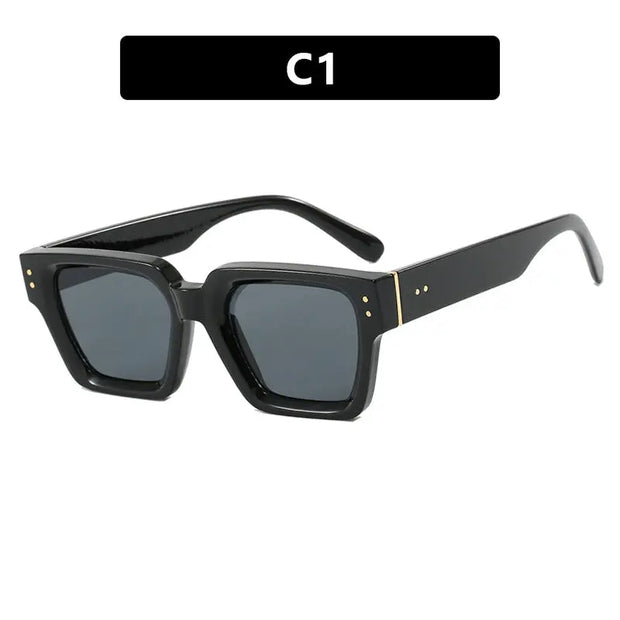 Square style retro ins sunglasses with high-end feel, no makeup, fashionable sunglasses - Memoriex 