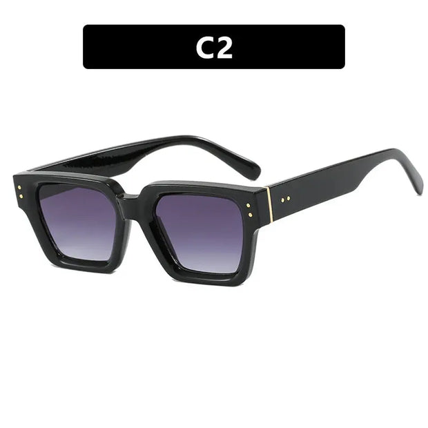 Square style retro ins sunglasses with high-end feel, no makeup, fashionable sunglasses - Memoriex 
