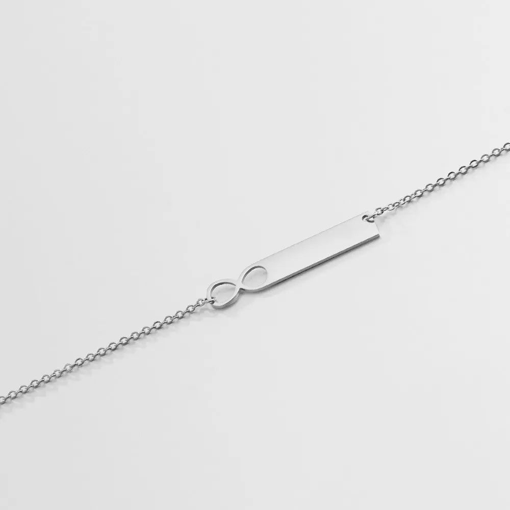 Stainless Steel Nameplate Bar Necklace - Memoriex