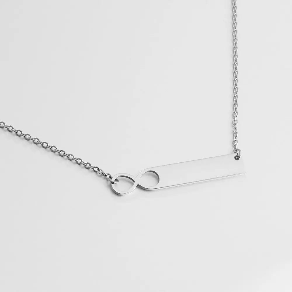 Stainless Steel Nameplate Bar Necklace - Memoriex