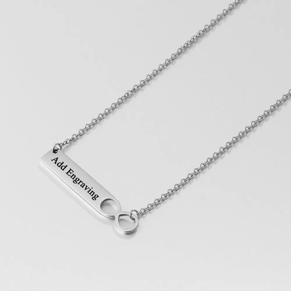 Stainless Steel Nameplate Bar Necklace - Memoriex