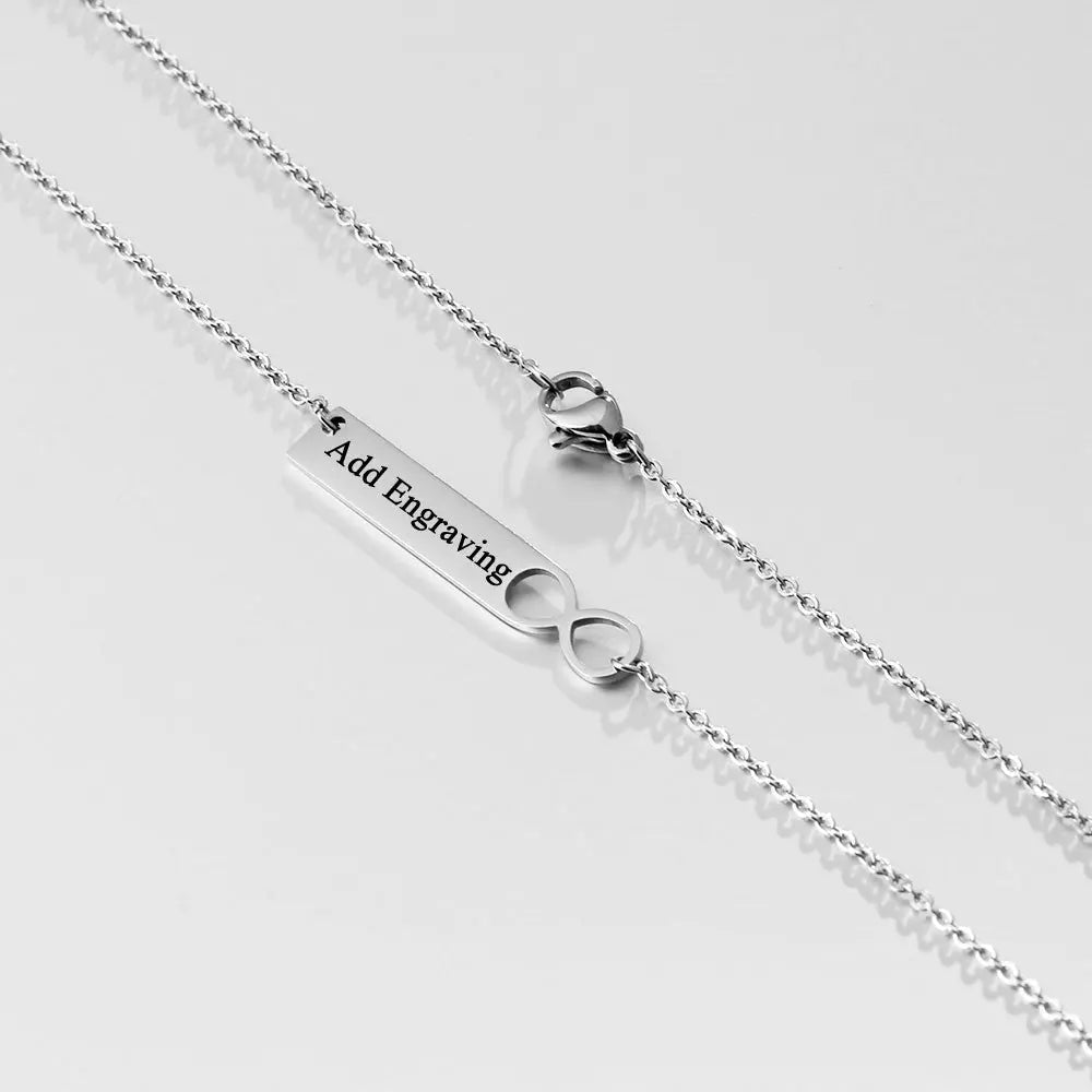 Stainless Steel Nameplate Bar Necklace - Memoriex