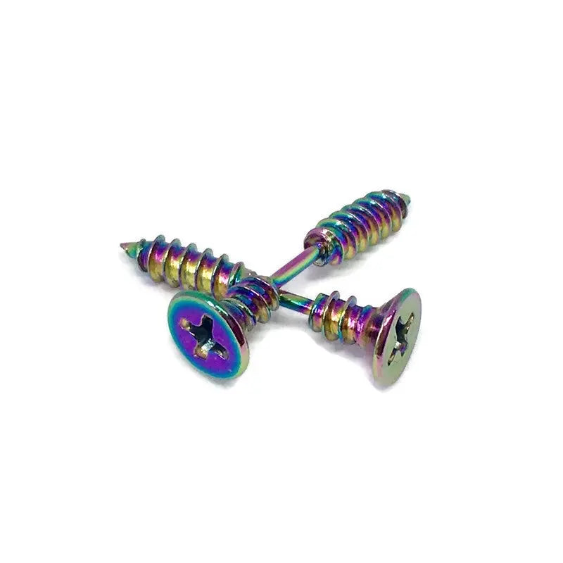 Stainless Steel Screw Earrings-3