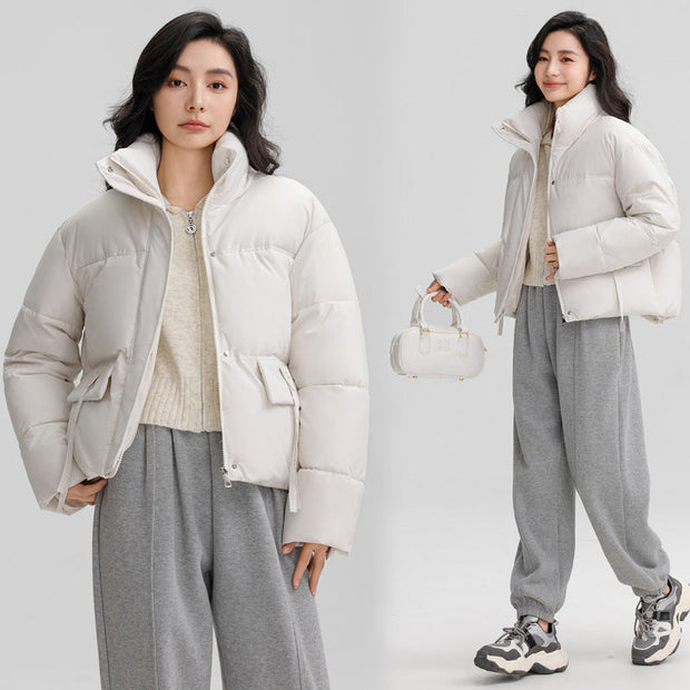 Stand-up Collar Thick Bread Coat Loose Stand Collar Large Pocket - Memoriex 