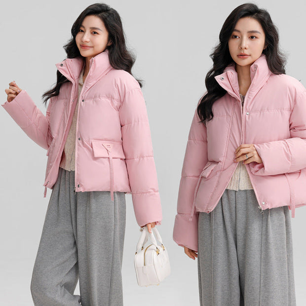 Stand-up Collar Thick Bread Coat Loose Stand Collar Large Pocket - Memoriex 