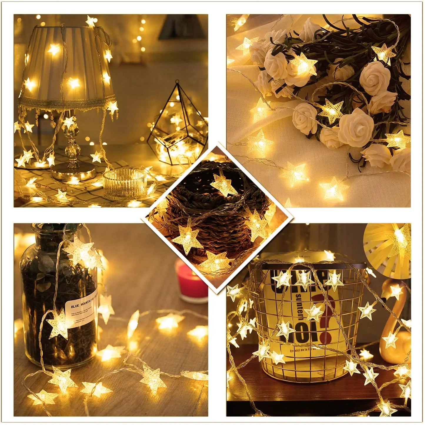 Star Fairy Lights Battery Operated Indoor Outdoor Christmas Decor-2