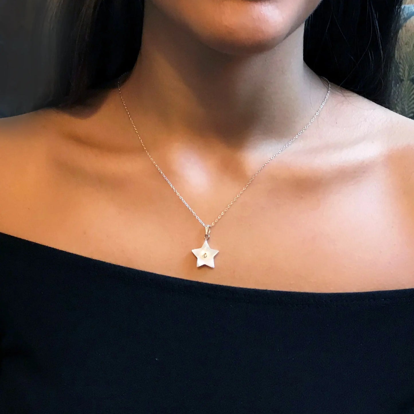 Star necklace on 18 inch Sterling Silver Chain - Memoriex