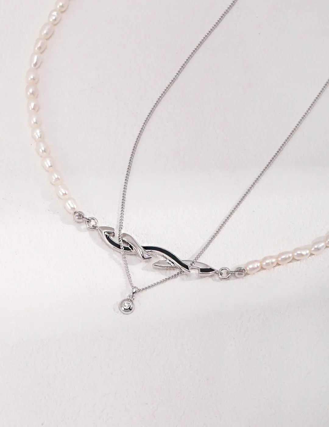 Sterling Silver Zircon Necklace-3