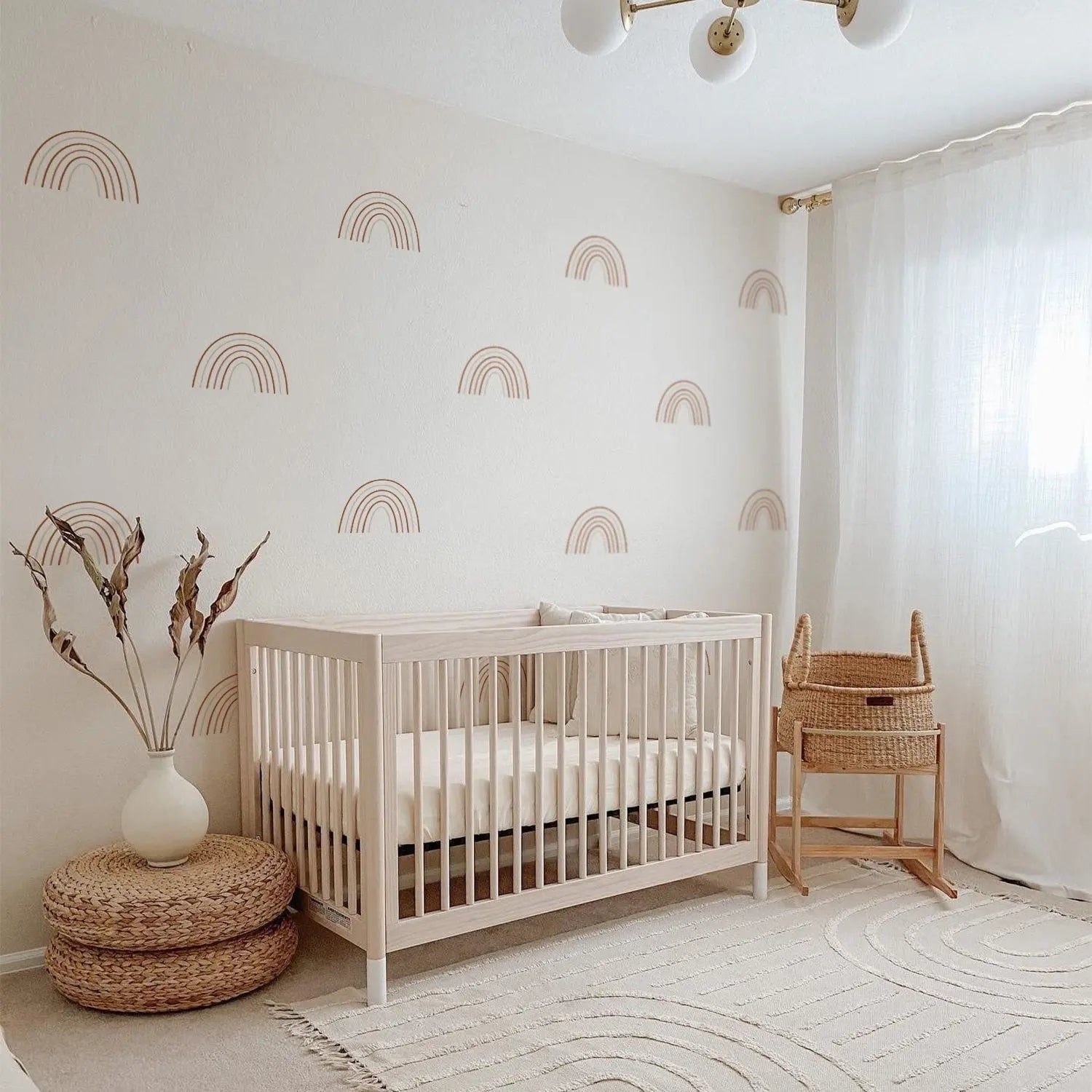 Sticker Kinderzimmer Wandaufkleber Boho Stil Regenbogen I Wand Deko I Wandtattoos I Babyzimmer Wand Deko I Sticker Set-0