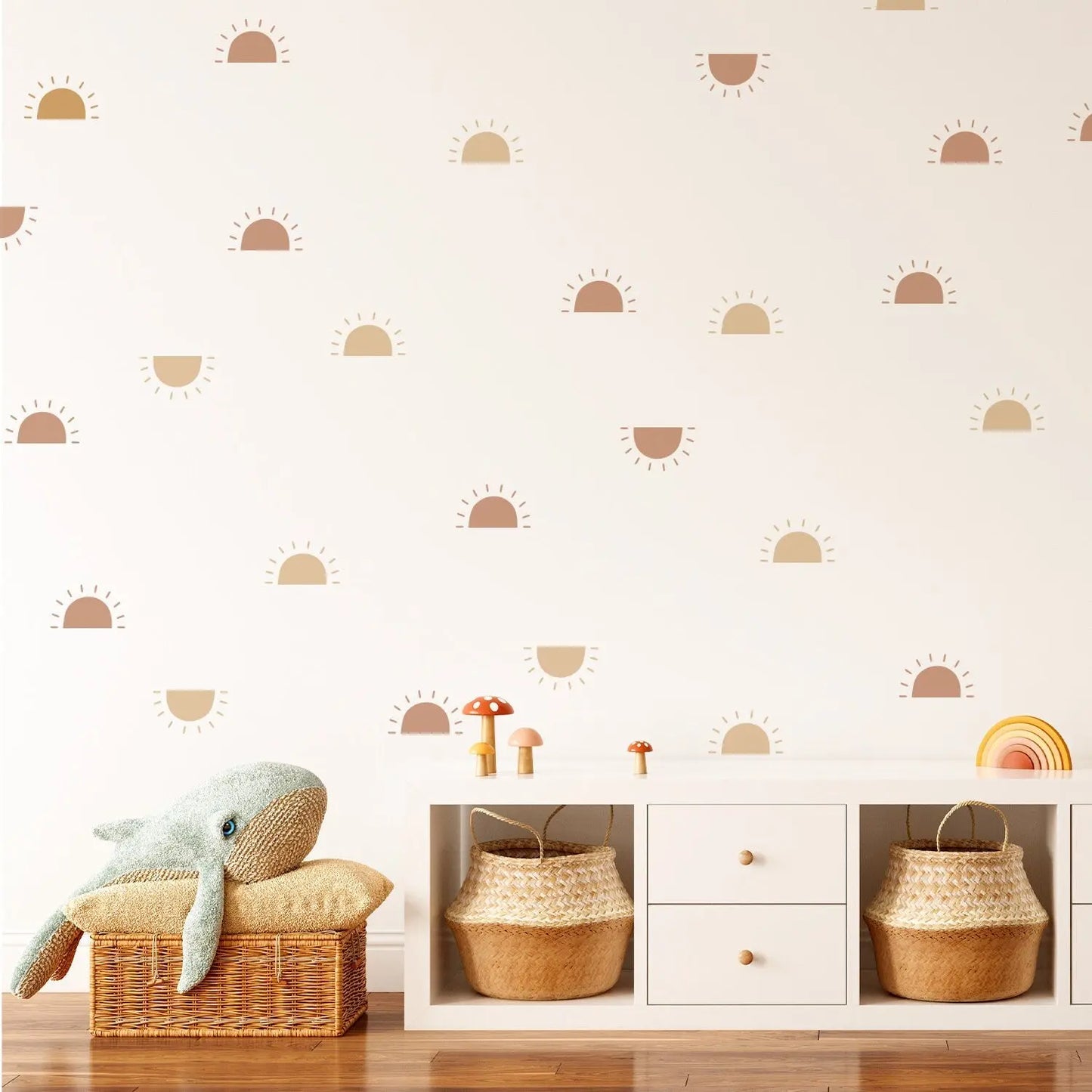 Sticker Kinderzimmer Wandaufkleber Boho Stil Sonne I Wand Deko I Wandtattoos I Babyzimmer Wand Deko I Sticker Set I 24 Stück-1