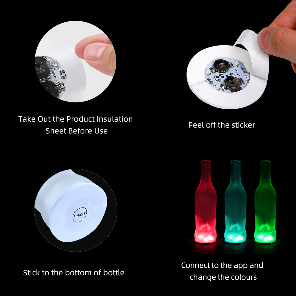 LED Bottle Sticker LED Flashing Bottle Coaster Lights Sticker for Bar (1000PCS/1 Carton)-3