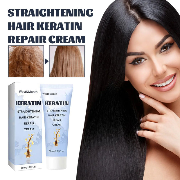 Straightening Hair Keratin Ratin Repair Cream, Repair Silky Hair Care Moisturizing Hair Mask Treatment Cream - Memoriex 