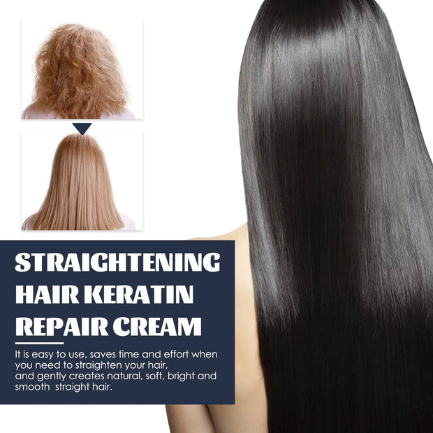 Straightening Hair Keratin Ratin Repair Cream, Repair Silky Hair Care Moisturizing Hair Mask Treatment Cream - Memoriex 