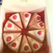 Strawberry Cake Slice Bath Bomb made with Whipped Shea Butter - Memoriex 