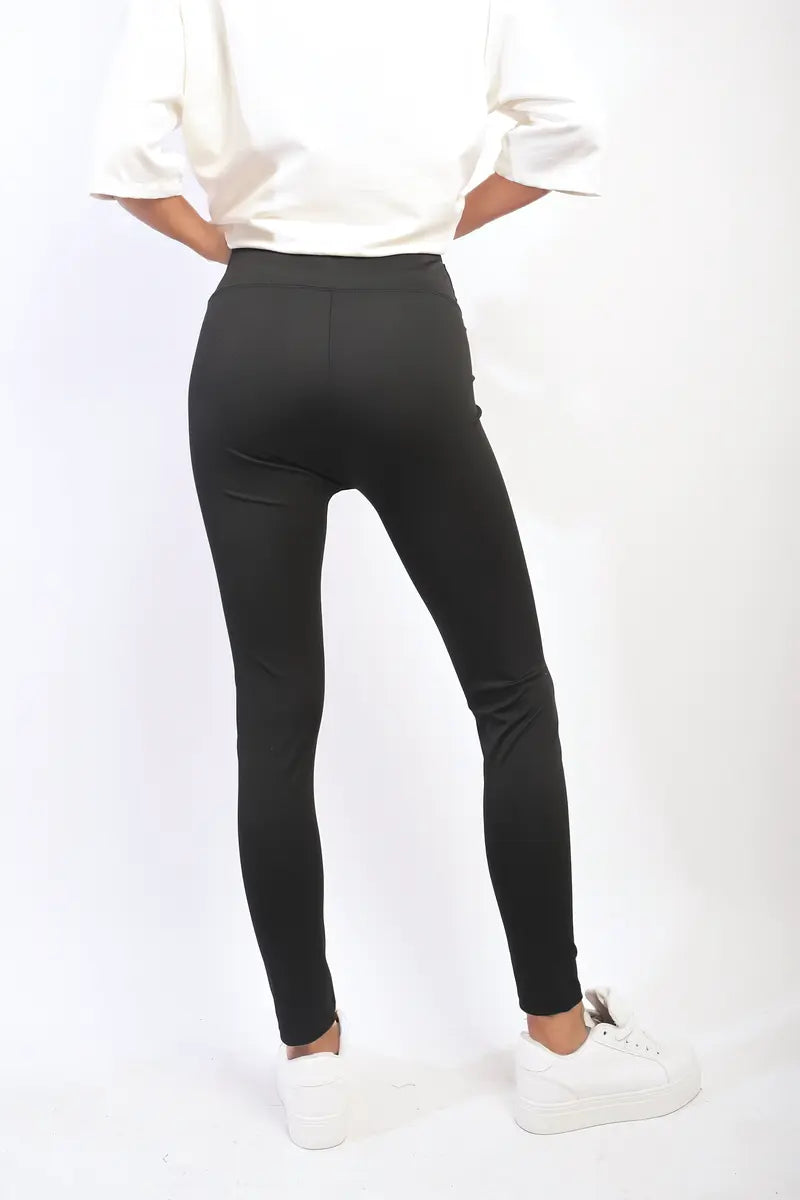 Stretchy Wide Waistband Second Skin Leggings-2