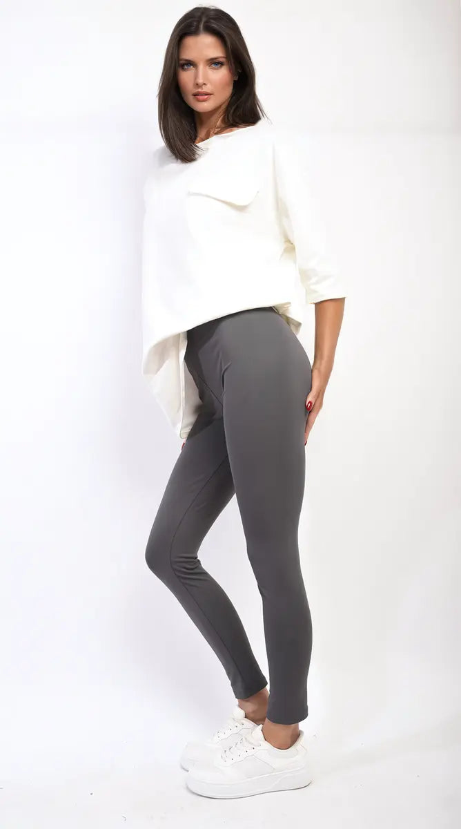 Stretchy Wide Waistband Second Skin Leggings-6