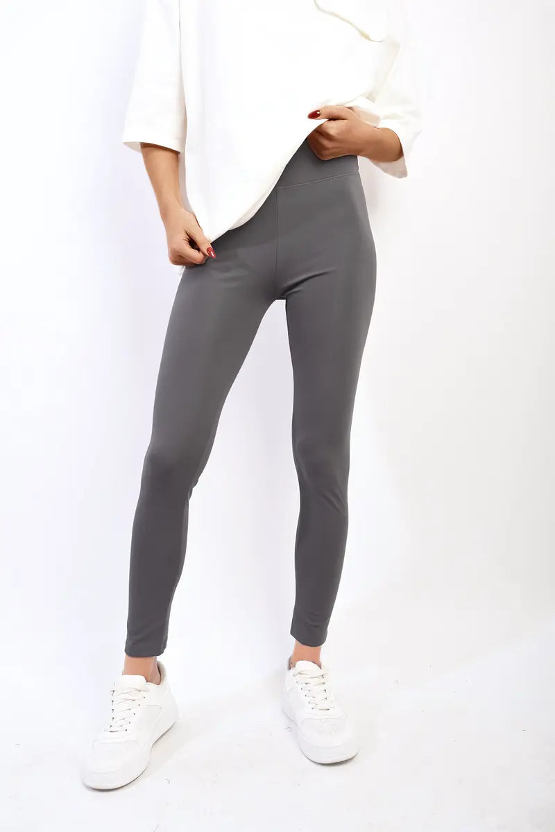 Stretchy Wide Waistband Second Skin Leggings-7