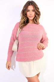 Striped Knitted Long Sleeve Jumper-5