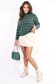 Striped Knitted Long Sleeve Jumper-7