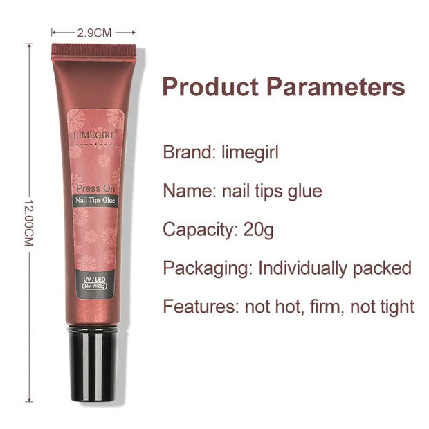 Strong Nail Tips Glue Gel UV for Nails Rhinestones - Nail Glue - Memoriex 