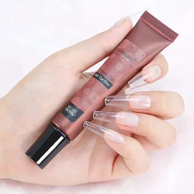 Strong Nail Tips Glue Gel UV for Nails Rhinestones - Nail Glue - Memoriex 