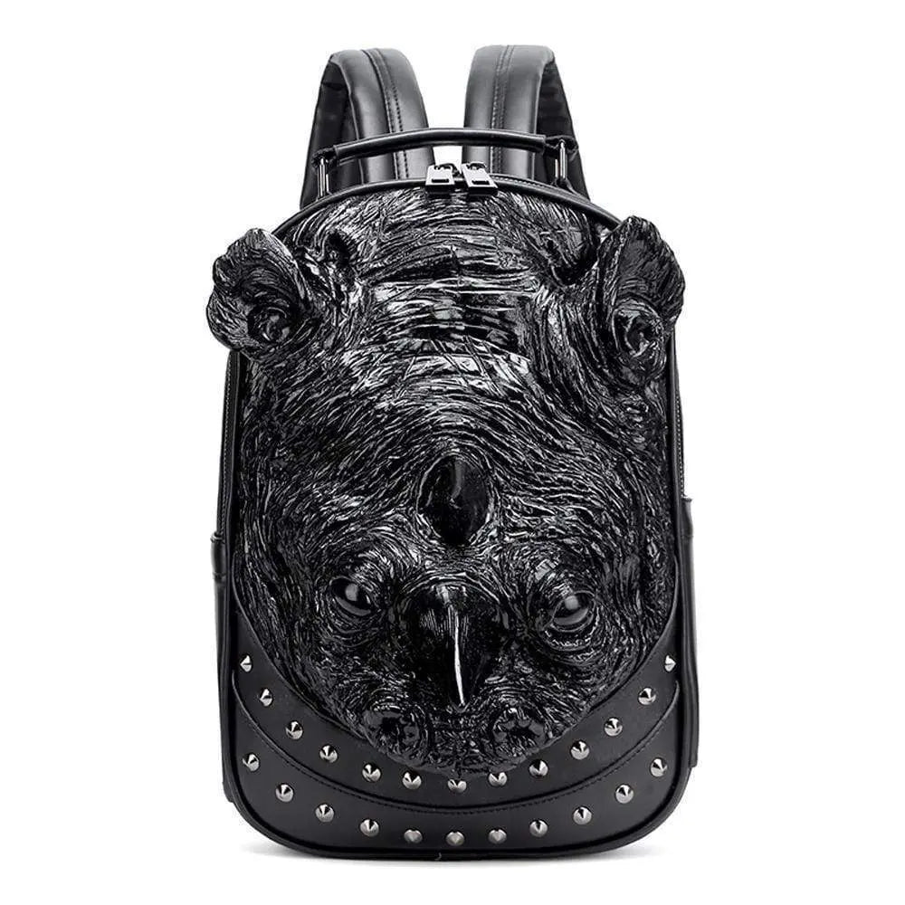 Studded 3D Rhinoceros Waterproof Backpack Unisex Fashion Pattern Bags Trendy Travel Knapsacks-1