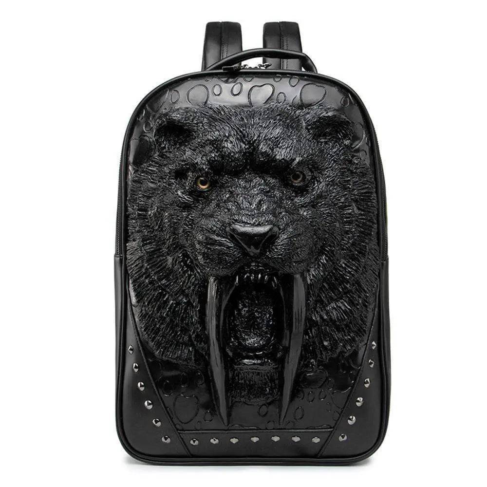 Studded Backpack 3D Wolf With Dentures Zombie Vampire Teeth Backpack Laptop Computer Handbags Travelling Rucksack Bag-1