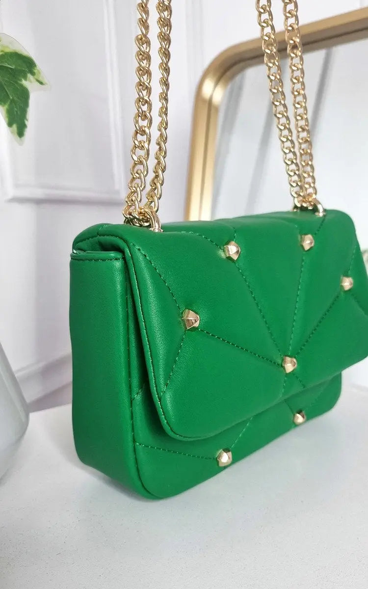 Studded with Chain Detail Handbag-1