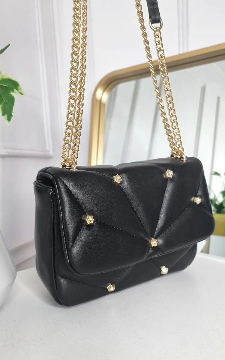 Studded with Chain Detail Handbag-3