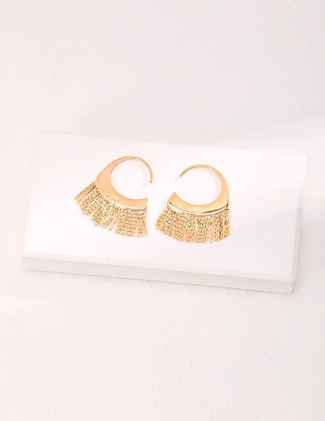 Stylish Scalloped Tassel Earrings-2