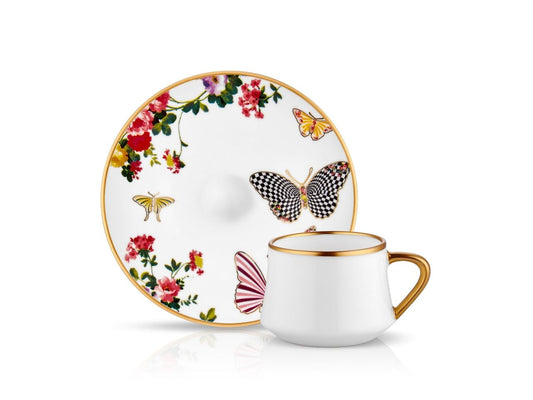 Sufi Coffee Cup and Saucer - Mariposa - 90 cc-0