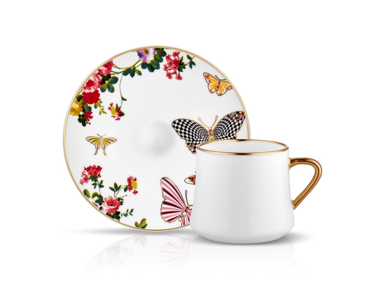 Sufi Tea Cup and Saucer - Mariposa - 230cc-0