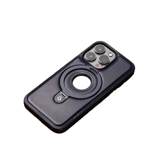 Suitable for Apple 16Promax phone case leather magnetic bracket iPhone 15 anti drop protective case - Memoriex 