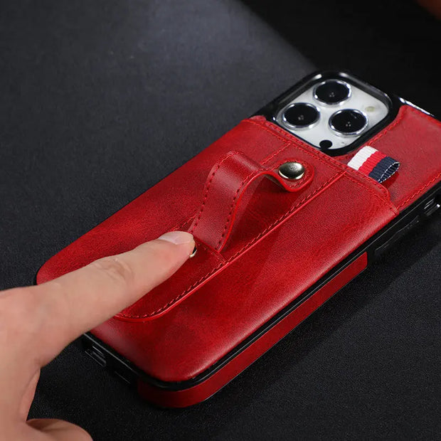 Suitable for IP13PROMAX card insertion phone case Apple 12 bracket phone protection case 11 anti drop case - Memoriex 