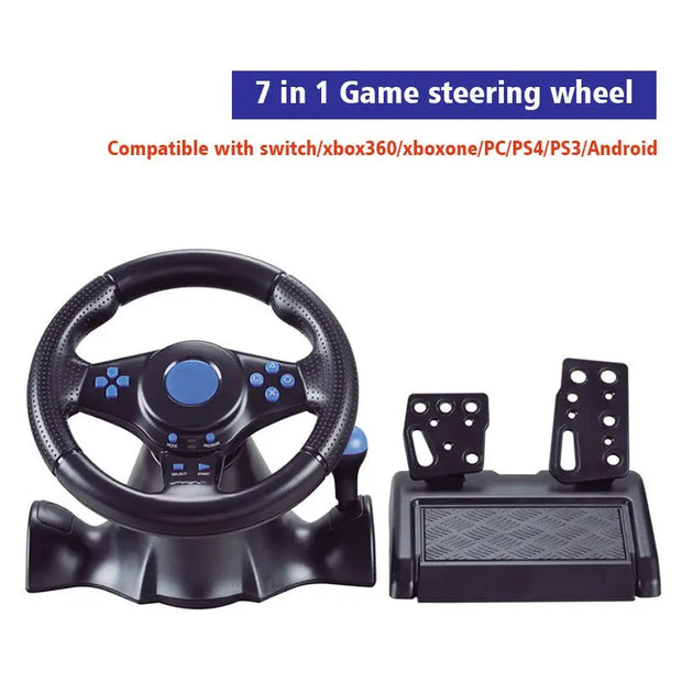 Suitable for Switch/Xbox One/360/PS4/PS2/PS3/PC racing games 7-in-1 steering wheel - Memoriex 