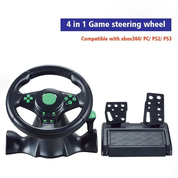 Suitable for Switch/Xbox One/360/PS4/PS2/PS3/PC racing games 7-in-1 steering wheel - Memoriex 