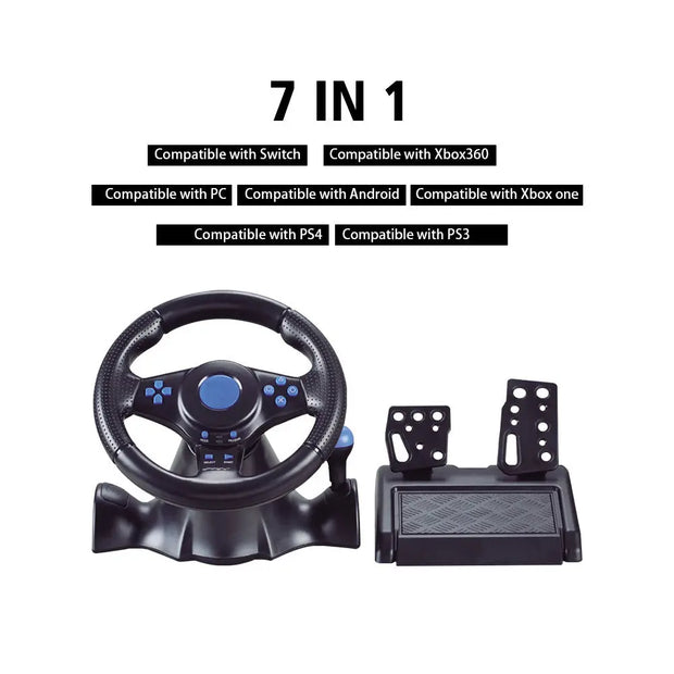 Suitable for Switch/Xbox One/360/PS4/PS2/PS3/PC racing games 7-in-1 steering wheel - Memoriex 