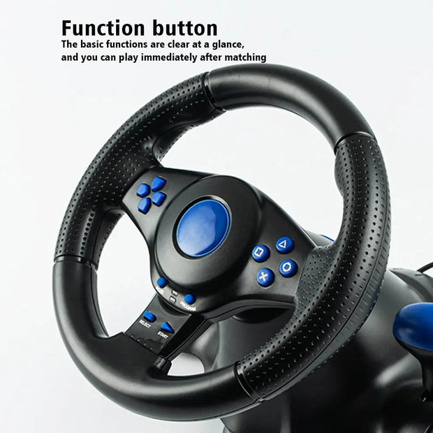 Suitable for Switch/Xbox One/360/PS4/PS2/PS3/PC racing games 7-in-1 steering wheel - Memoriex 