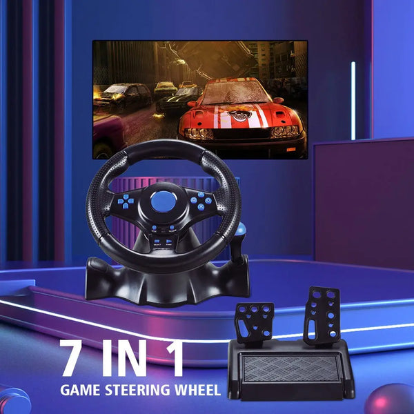 Suitable for Switch/Xbox One/360/PS4/PS2/PS3/PC racing games 7-in-1 steering wheel - Memoriex 