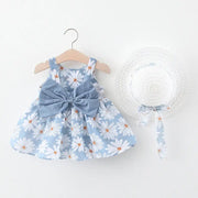 Summer New Girl Baby Vest Skirt Princess Dress 1-4 Years Old Chest Big Bow Flower Skirt - Memoriex 