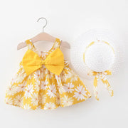 Summer New Girl Baby Vest Skirt Princess Dress 1-4 Years Old Chest Big Bow Flower Skirt - Memoriex 