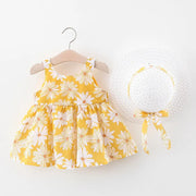 Summer New Girl Baby Vest Skirt Princess Dress 1-4 Years Old Chest Big Bow Flower Skirt - Memoriex 