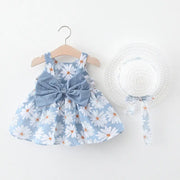 Summer New Girl Baby Vest Skirt Princess Dress 1-4 Years Old Chest Big Bow Flower Skirt - Memoriex 