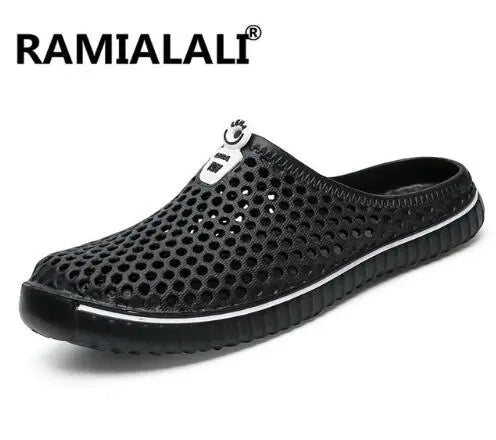 Summer Sandals Men Mesh Shoes Mules Clogs Breathable Beach Slippers Male Water Hollow Aqua Wading Chaussure Homme - Memoriex 