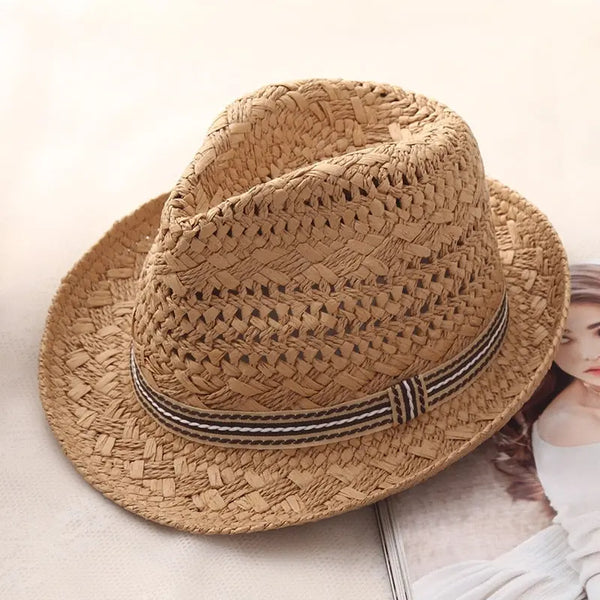 Summer Straw Hat For Women Weaving Sweet Retro Kid Sun Hat Beach Panama Parent-child Hat Chapeu Feminino Fedoras Girl Straw Hat - Memoriex 