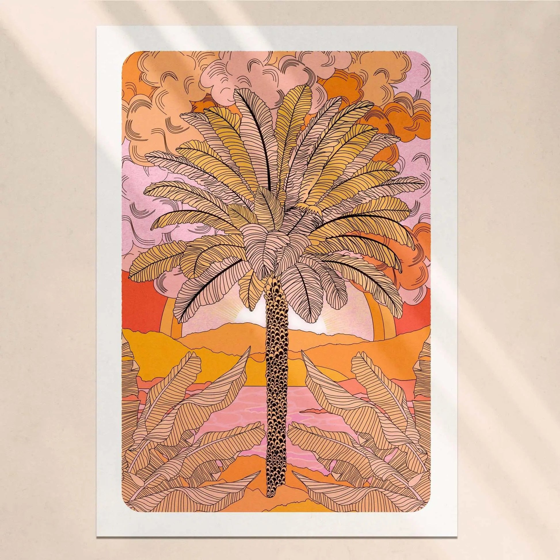 Sunset Palm Art Print-0