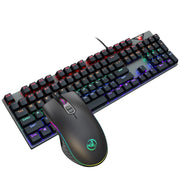 Suspended keycaps with real mechanical feel illuminated RGB keyboard and mouse game 104 keyboard and mouse wired set - Memoriex 