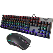 Suspended keycaps with real mechanical feel illuminated RGB keyboard and mouse game 104 keyboard and mouse wired set - Memoriex 
