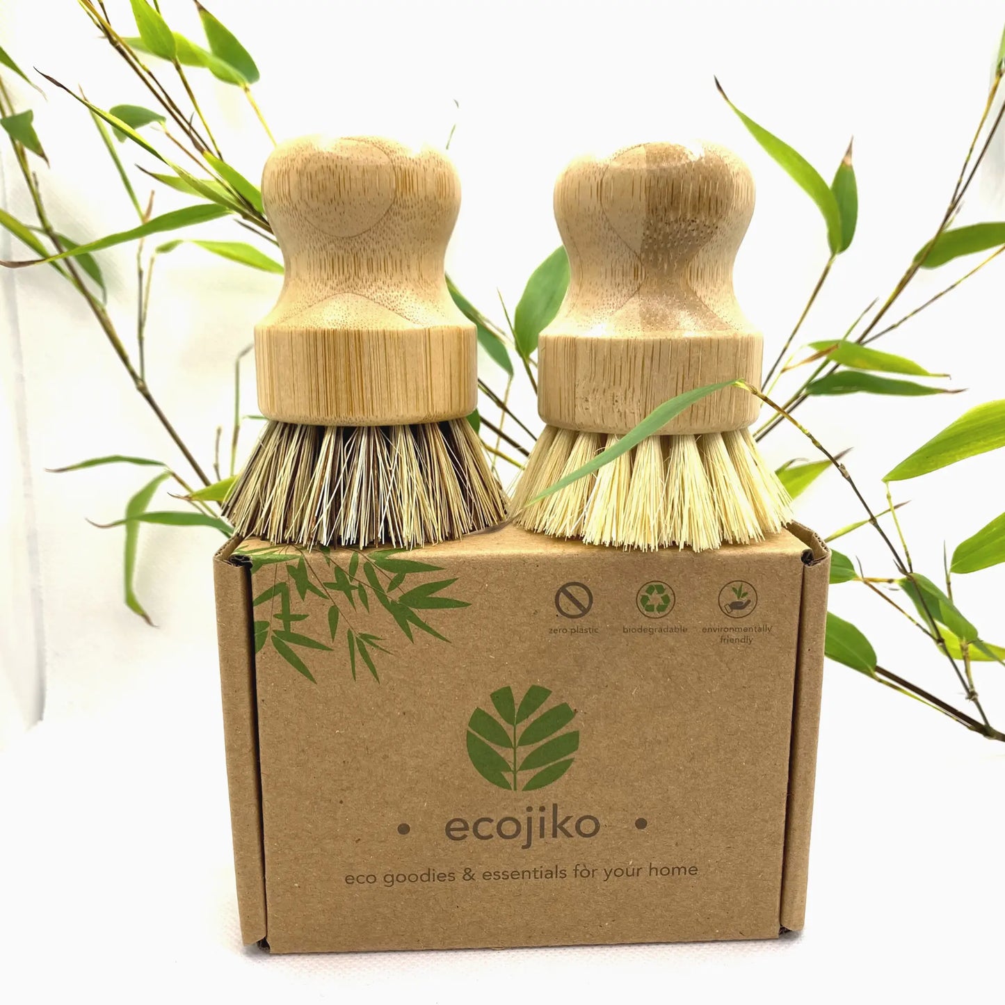 Sustainable Bamboo Pot Scrubbers | Natural Wooden Plant Based Kitchen Washing Up Cleaning Scrubbing Brushes-3