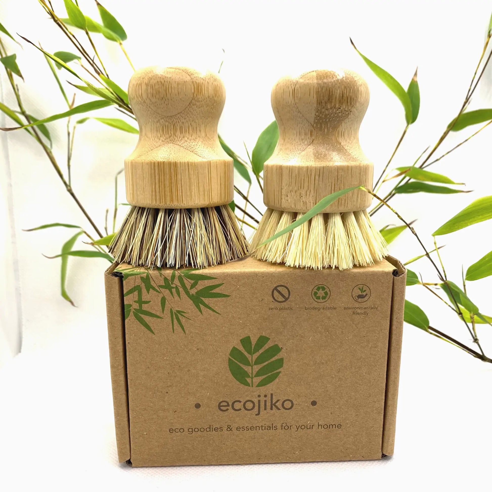 Sustainable Bamboo Pot Scrubbers | Natural Wooden Plant Based Kitchen Washing Up Cleaning Scrubbing Brushes-3